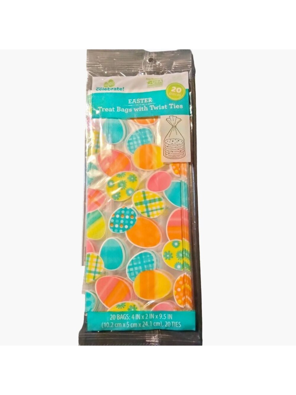 Easter Egg Treat Bags 20 Twist Ties Cookie